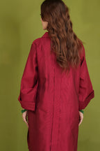 Crimson Ease – Cotton Silk Co-Ord Set