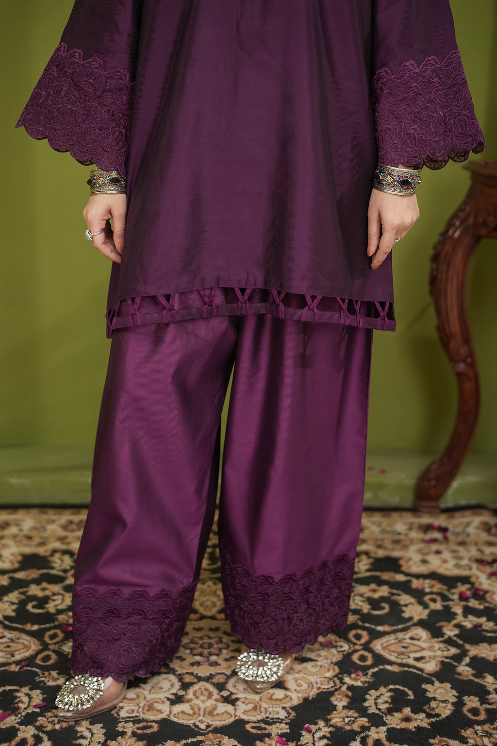 Plum Poise – Cotton Silk Set