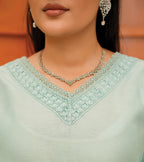 Aqua Serene – Silk Lawn Two-Piece Set