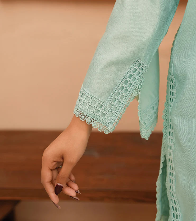 Aqua Serene – Silk Lawn Two-Piece Set