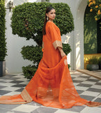 Zarqa Ember-Silk Embroidered Suit